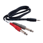 Stereo Male 1/8" AUX to 2x Mono TS 1/4" Male Y Cable (A206MPY)